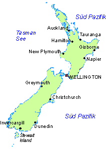 Neuseeland- Karte